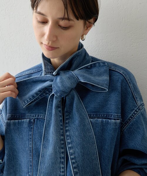 Whim Gazette（ウィム ガゼット） ブラウス シャツ デニムボウタイ