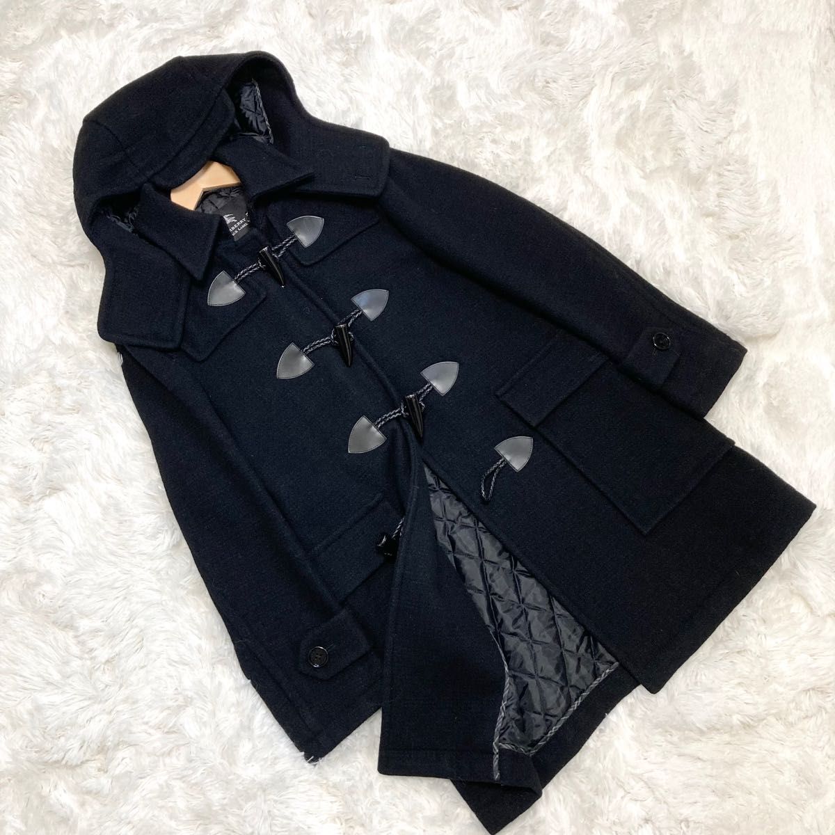 入手困難 バーバリーブラックレーベル シャドーチェックダッフルコート