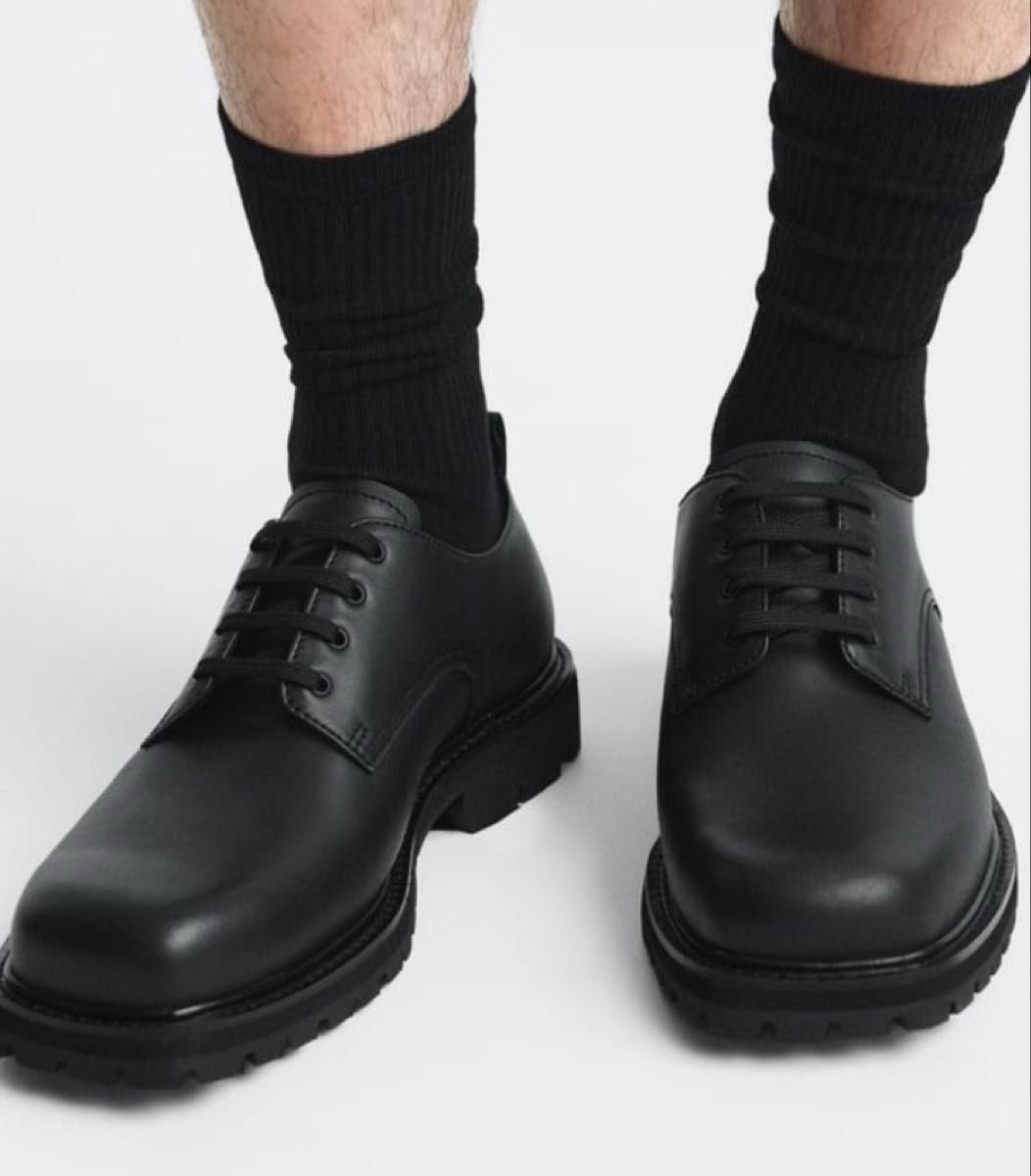 zara ザラ vibram ビブラム オリジンズ レザーシューズ チャンキー