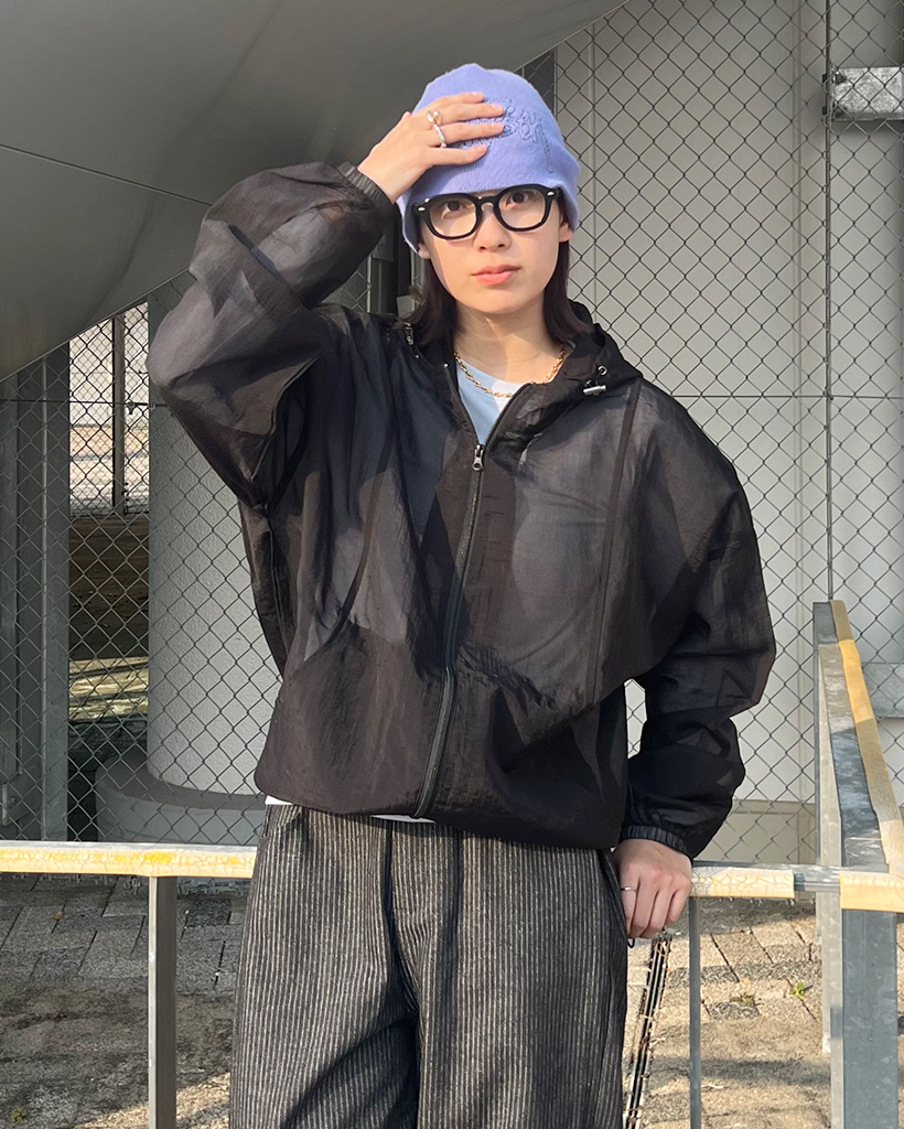 ユニセックス)メッシュフードウィンドブレーカージャケット