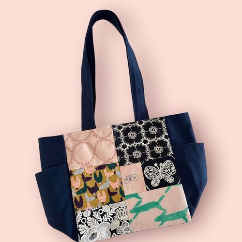 ミナペルホネン パッチワーク Mサイズ 肩がけ ポケットトートバッグ