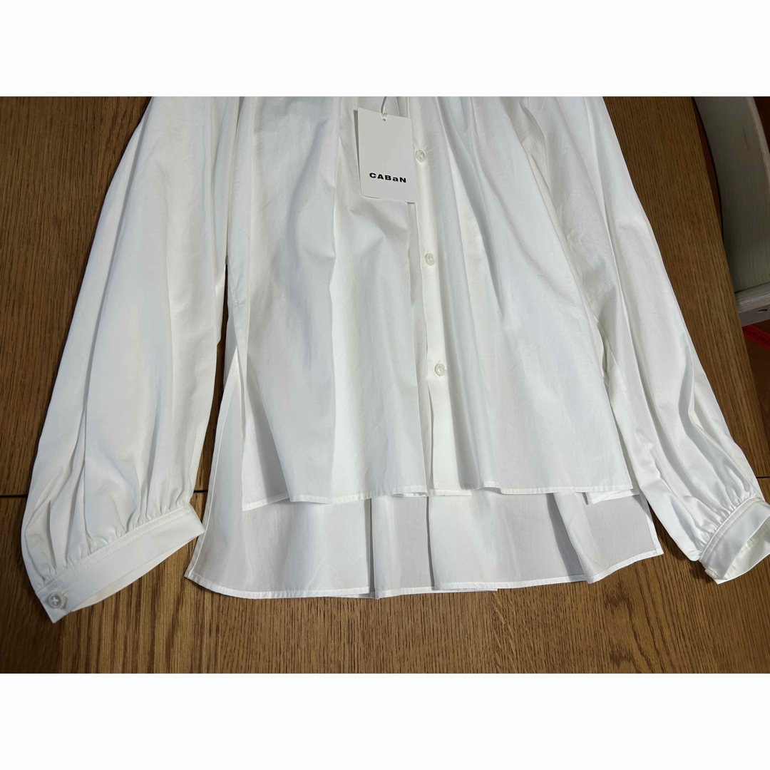新品 CABaN ハイカウントブロードギャザーブラウス
