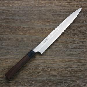 東周作 刺身包丁 柳刃包丁 240mm 青紙2号 八角水牛柄 : ほんまもん