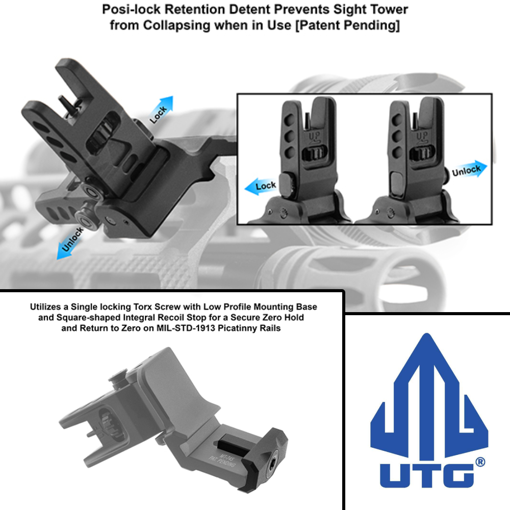 LEAPERS UTG フリップアップ フロントサイト 45度オフセット AR15用 MT
