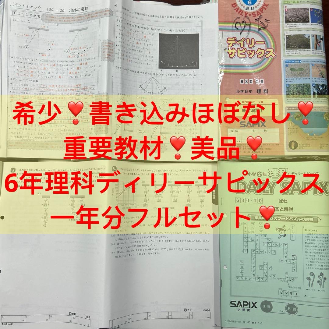 ㉓な　最新版2023年　ディリーサピックス　SAPIX 6年　理科　テキスト SAPIX サピックス 2023 6年 土特 理科 知識の総完成｜Yahoo!フリマ（旧