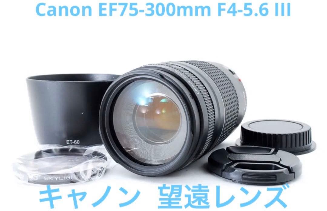 キヤノン　望遠レンズ☆CANON EF 75-300㎜F4-5.6 III Amazon.com : Canon 75-300mm F4-5.6 III EF Lens (Non-USM) : Camera