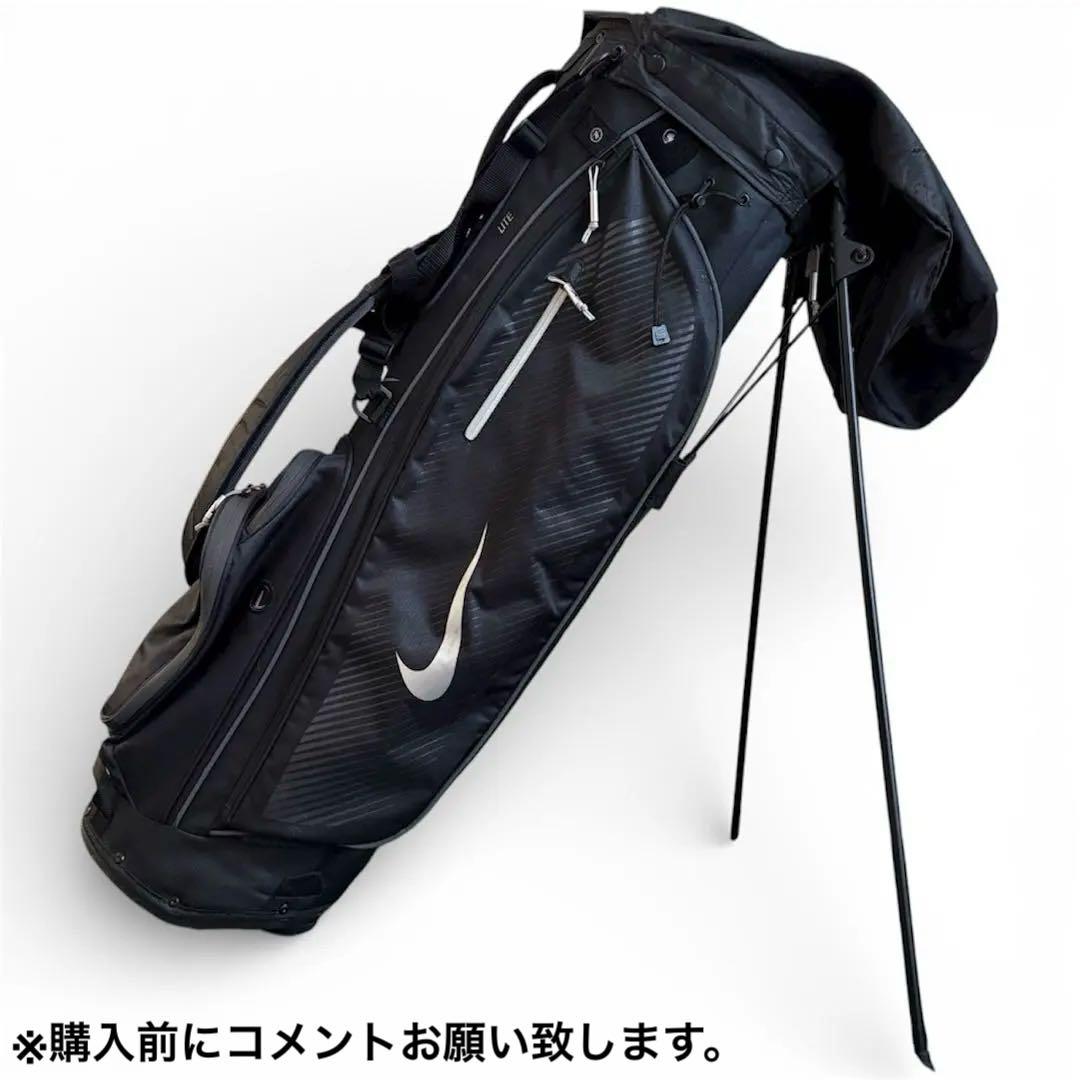 NIKE GOLF BAG ナイキ スタンド式 ゴルフバッグ ブラック ナイキ スタンド キャディバッグ ゴルフ 軽量 14分割 未使用品 ゴルフ
